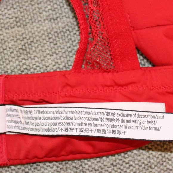 Victoria's Secret Intimates Red Racer Back Bra Size 36DD - Picture 8 of 10